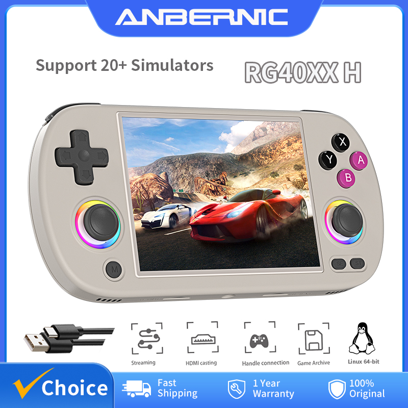 ANBERNIC RG40XX H 64GB ハンドヘルドゲームコンソール Linux 4.0インチIPS 3200mAh レトロゲーム機 5000+タイトル