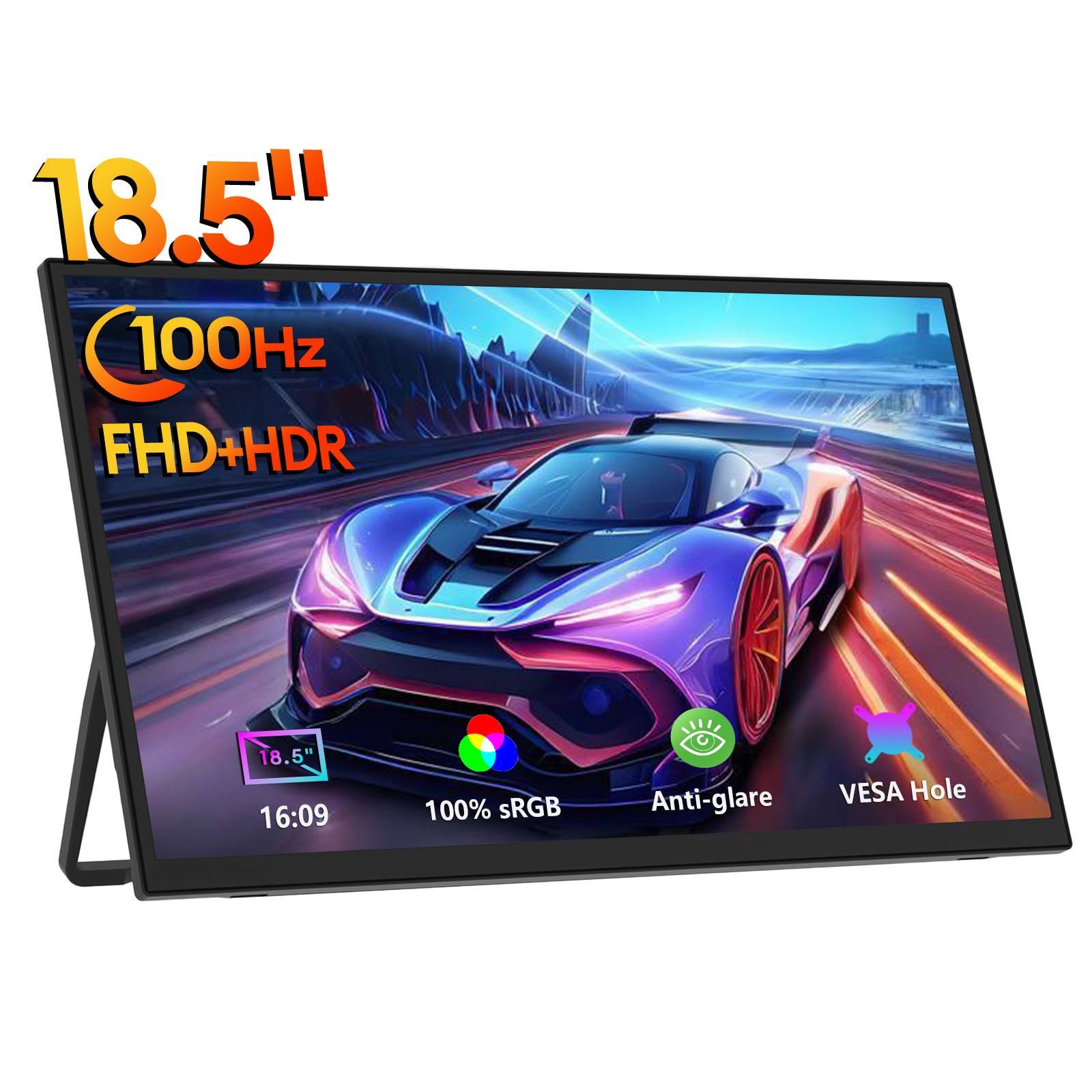 ZEUSLAP 18.5型 1920x1080P 100Hz HDMI Type-C ゲーミングポータブルモニター PS5/Switch/PC対応