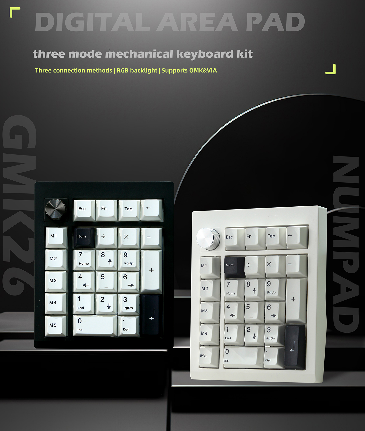 ZUOYA GMK26 QMK/VIA ガスケット テンキー Bluetooth/2.4G/有線 ホットスワップ対応 Win/Mac対応 プログラム可能