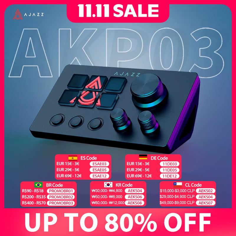 Ajazz AKP03E プログラマブルマクロ対応 カスタムボタン ミニキーボード デスクトップ操作効率化