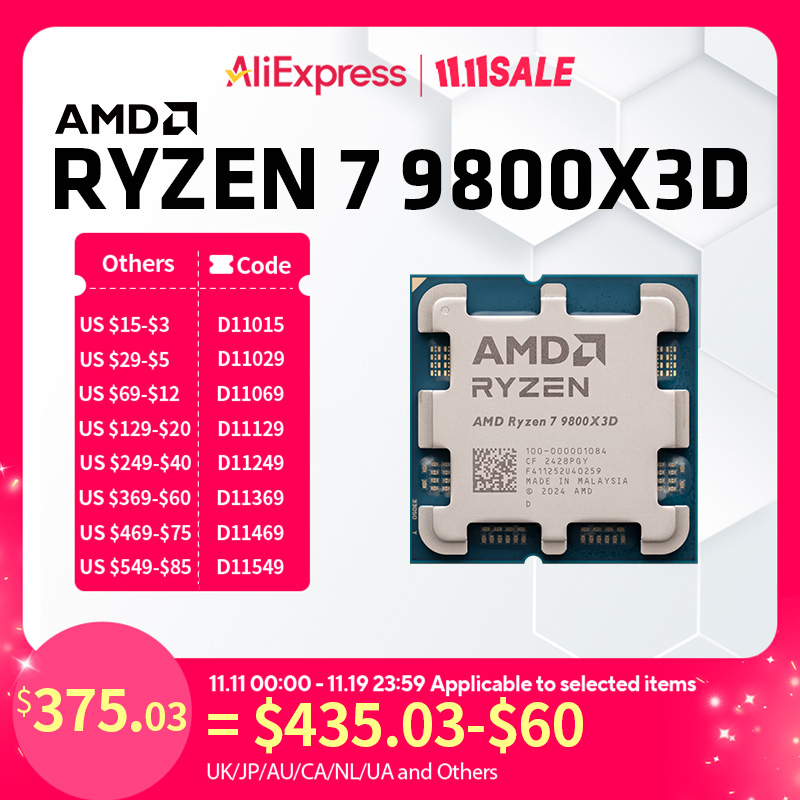 AMD Ryzen 7 9800X3D ゲーミングCPU 8コア16スレッド 96MBキャッシュ AM5 デスクトッププロセッサー
