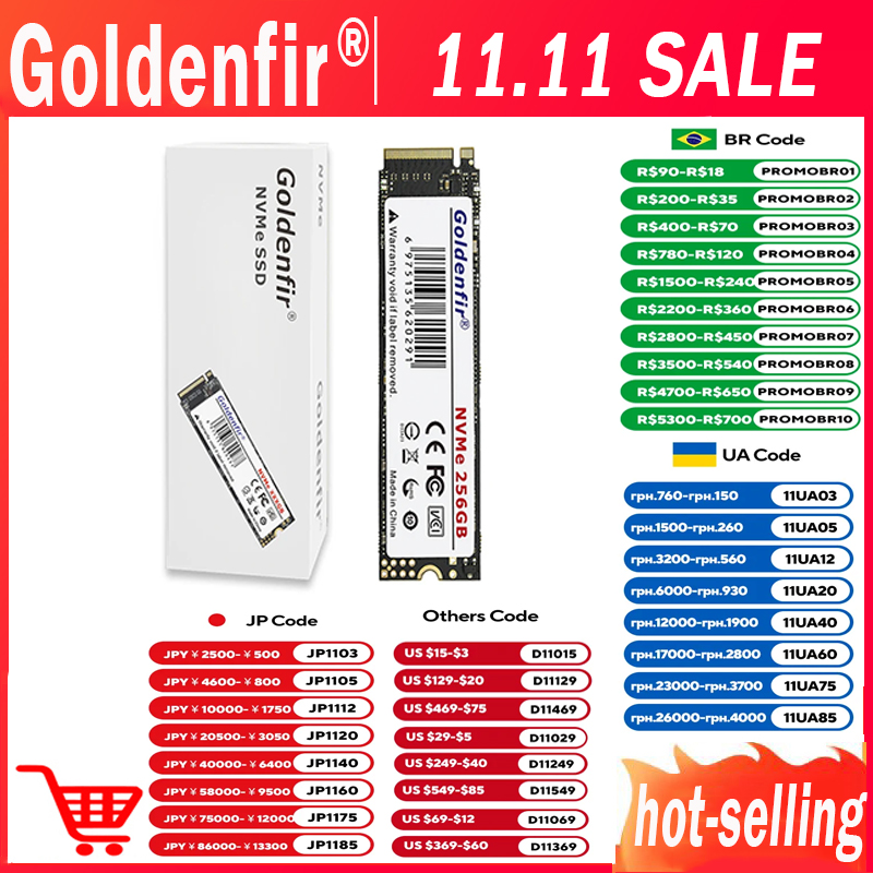 Goldenfir M.2 NVMe PCIe SSD 2280 内蔵ソリッドステートディスク 256GB 512GB 1TB
